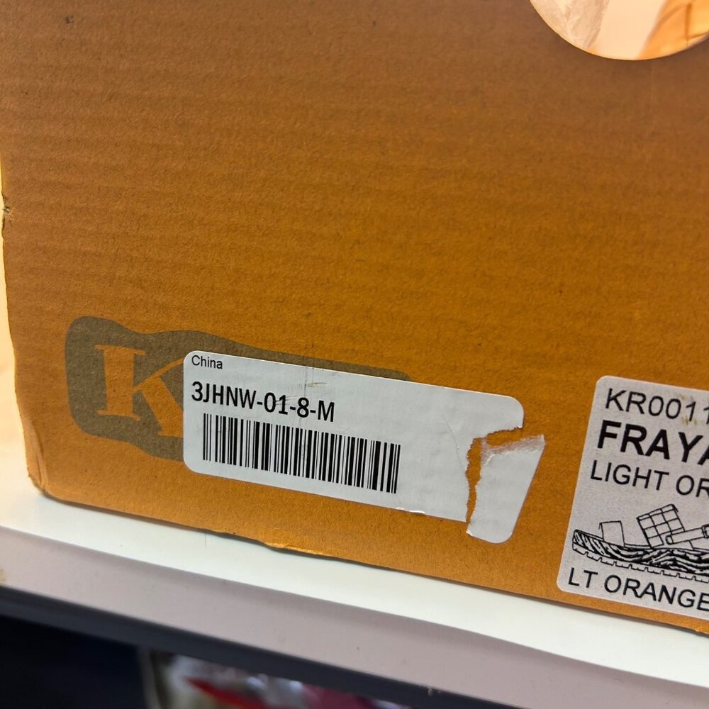NIB Kork-Ease Fraya Platform Leather Sandal orange tan block faux wood heel 8 - Picture 8 of 10